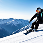 A professional snowboarder, fully clothed in high-quality, modest, and vibrant snow gear, professional dress, gracefully descending a wide, pristine powder slope. The background features a breathtaking panorama of majestic, diverse snow-capped mountain ranges under a clear blue sky, hinting at global adventure and vast exploration. perfect anatomy, correct proportions, natural pose, well-formed hands, proper finger count, natural body proportions, professional photography, cinematic lighting, high-resolution, ultra-detailed, safe for work, appropriate content, fully clothed, professional.