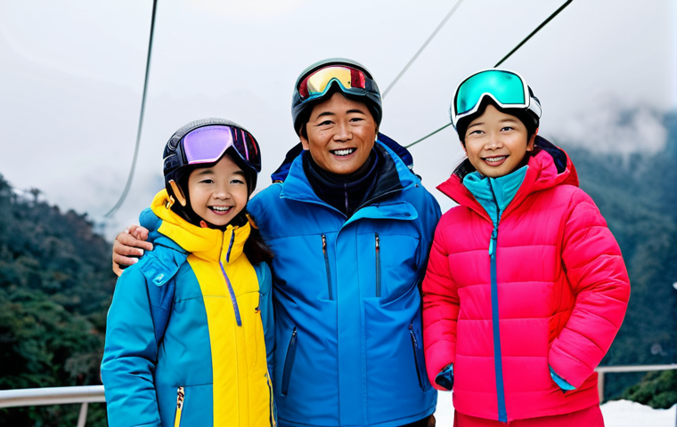 **

"A Malaysian family enjoying a ski trip in Genting Highlands, fully clothed in colorful winter attire, with the cable cars visible in the background, safe for work, appropriate content, professional, modest, family-friendly, perfect anatomy, correct proportions, natural pose, well-formed hands, proper finger count, natural body proportions."

**